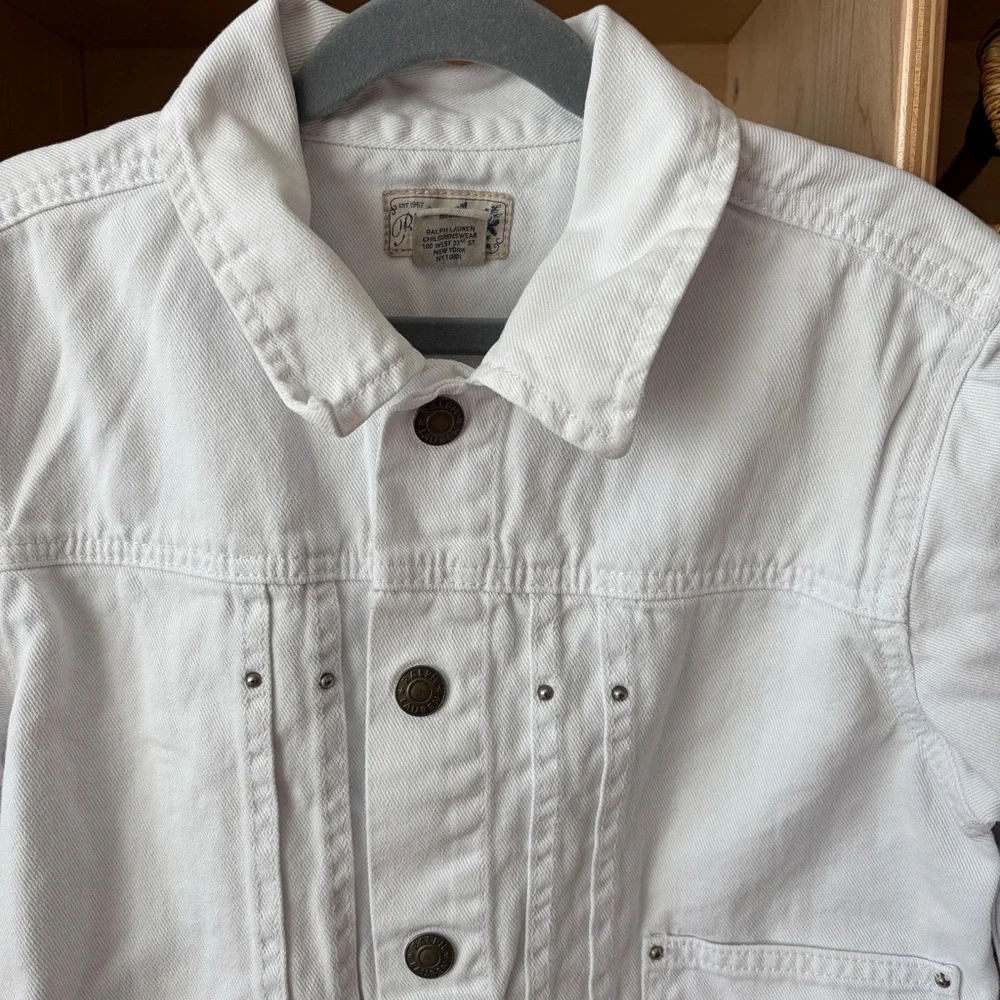 Ralph Lauren Girls Kids White Denim Jacket